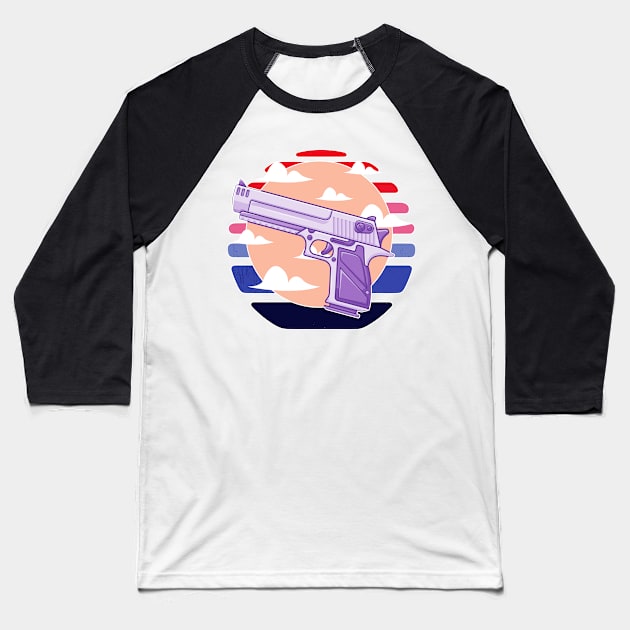 Cool Gun Pistol Baseball T-Shirt by remixer2020